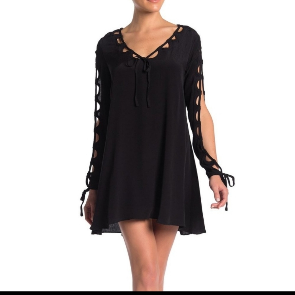 LOVERS + FRIENDS BLACK PANEL DRESS, SIZE XS